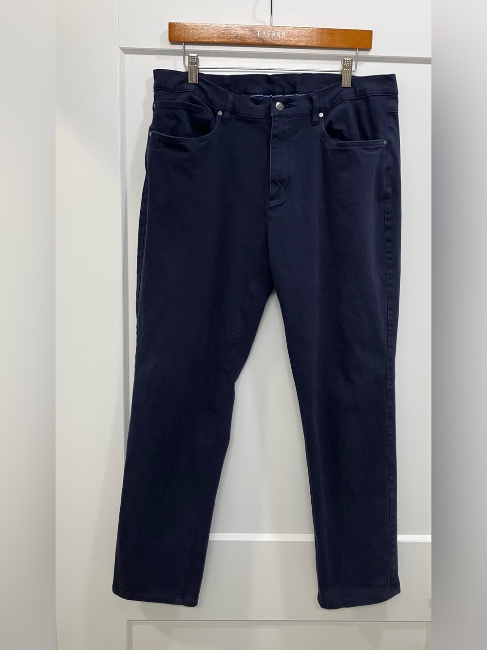 FJ FootJoy 1857 Sueded Cotton Twill 5-Pocket Golf Pants Navy 36x30 EUC - Picture 5 of 10